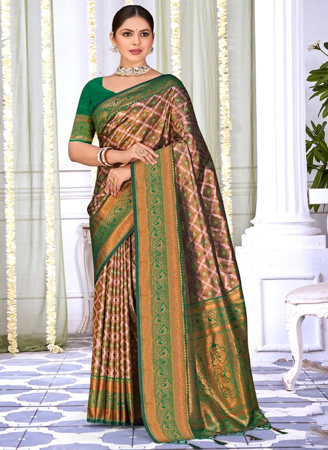 Silk Green Festival Wear Weaving Saree